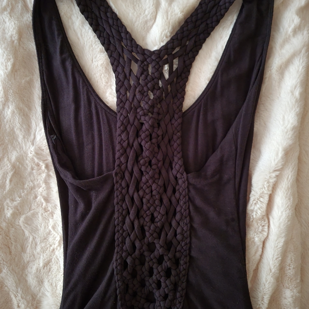 Sky Black Maxi Dress with Braided Back